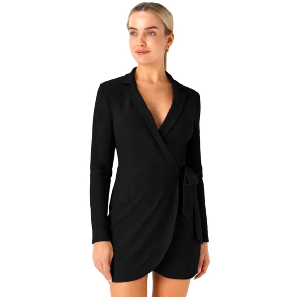 NWT Halara Black Wrap Dress - Picture 1 of 8
